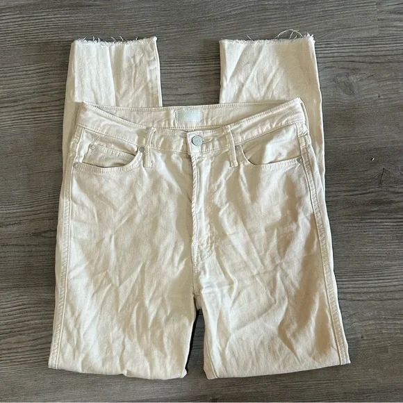 MOTHER High Waisted Rascal Ankle Fray Chalk It Up 27 - Picture 2 of 8